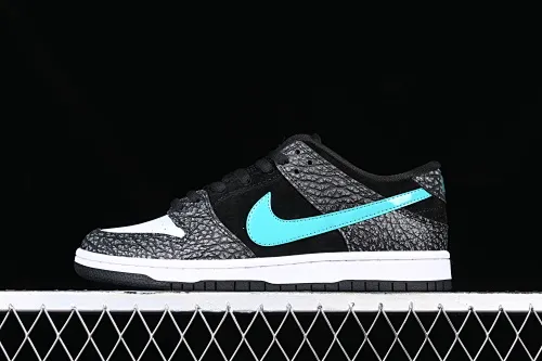 All categories Nk SB Dunk series Nk SB Dunk Low low-top sneakers F version Nk SB Dunk Low Pro black and white green spotted pattern sports skateboard shoes BQ6817-009
